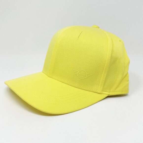 NEW MINI Cooper Cap BMW Group Hat Signet Lemon Yellow Adjustable Unisex One Size - Picture 2 of 14